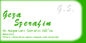 geza szerafin business card